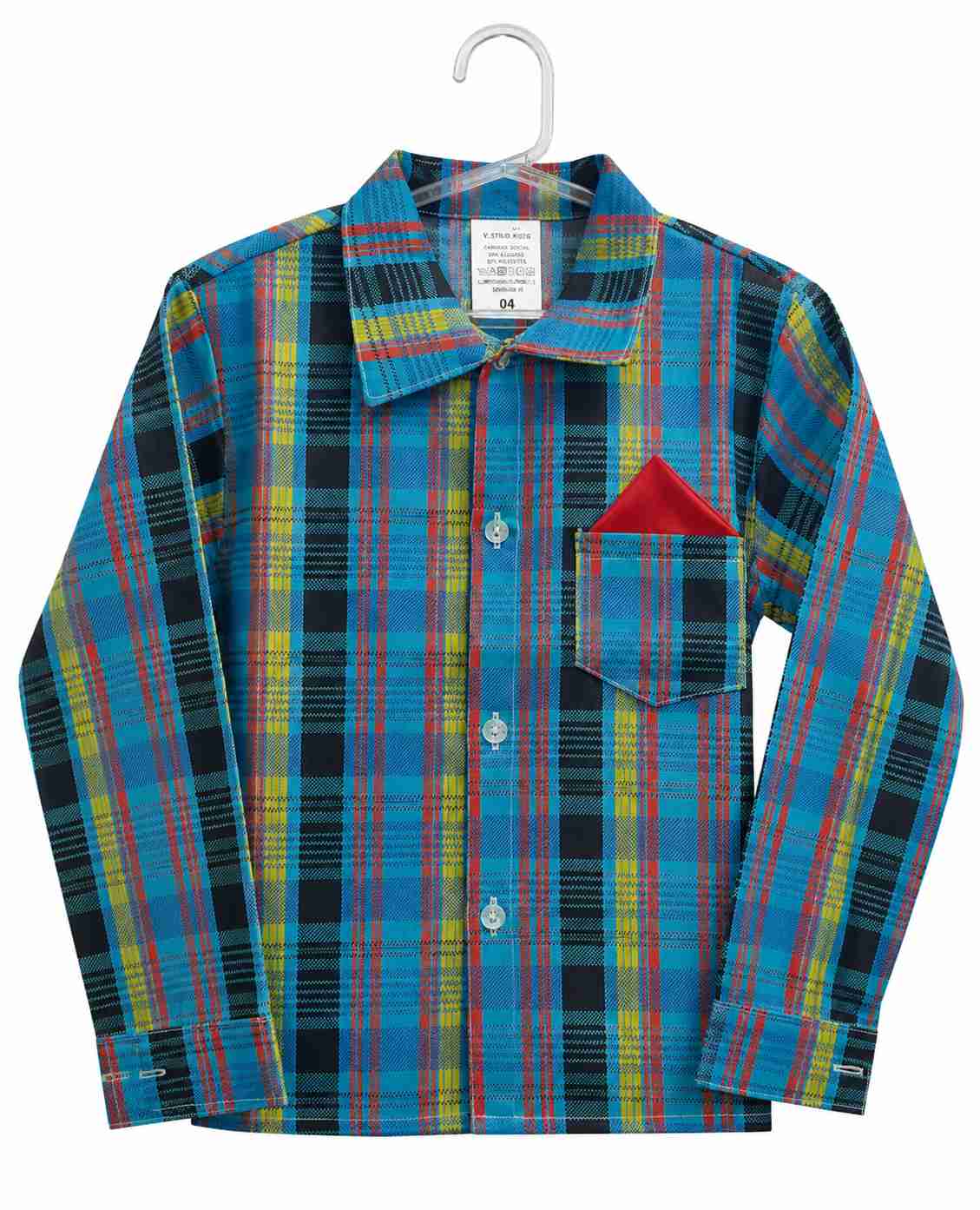 CAMISA JUNINA XADREZ  JUVENIL REF 421